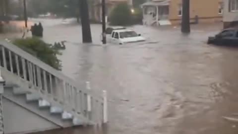 Terrible flooding due to extreme rainfall in Plainfield, New Jersey, USA 🇺🇸
