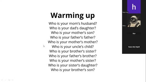 Talking about family(6)