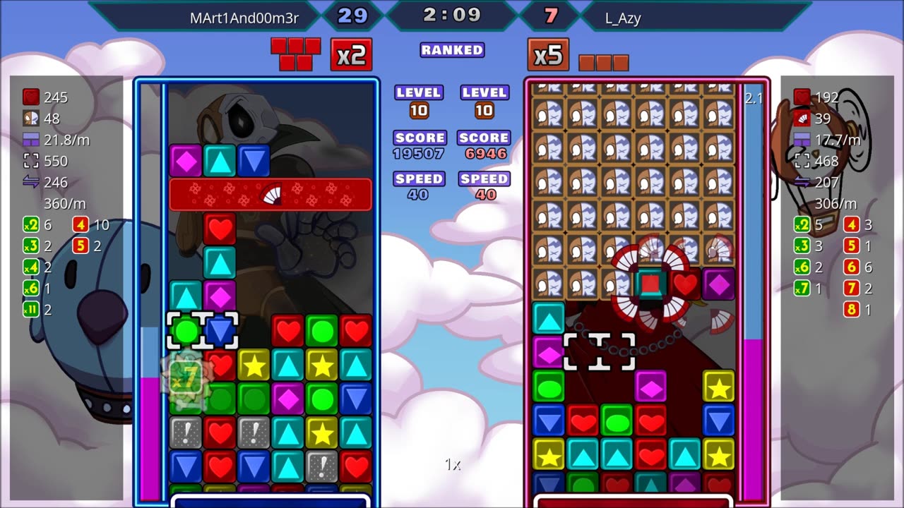 Panel Attack 2-Player (7-29-2025): MArt1And00m3r vs L_Azy (1st Set)