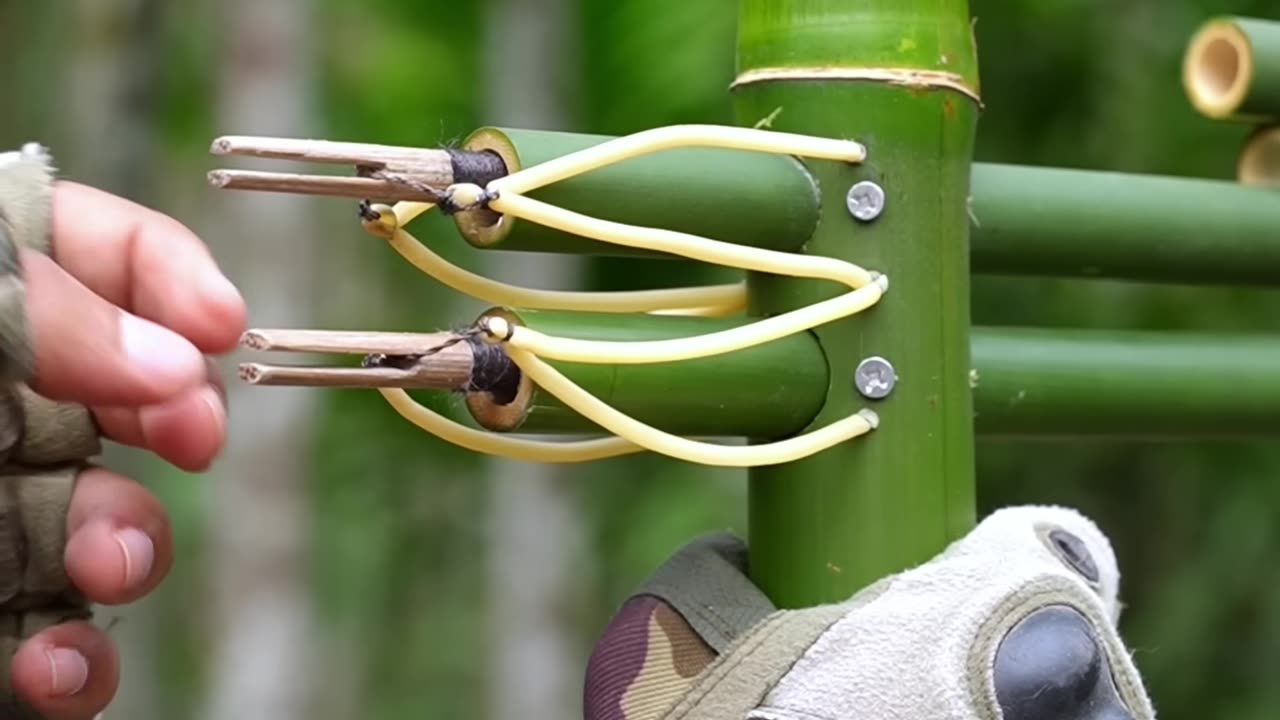 Bamboo art with dobble Bamboo slingshots