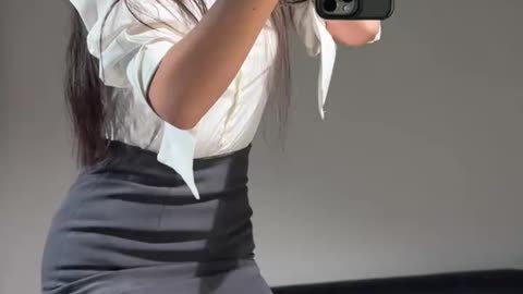 Office Temptation: Spotted Tights and Secretary Skirt Tease