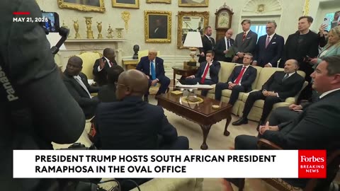 President Trump Meets with South African President in Oval Office