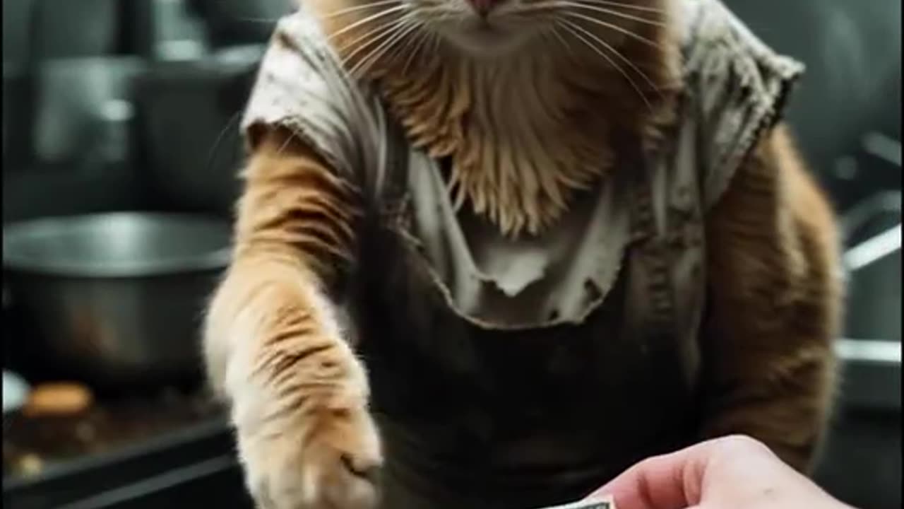 Poor cat mocked of his clothes