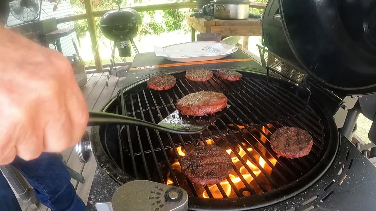 Grilling Burgers On the OJ's Bronco