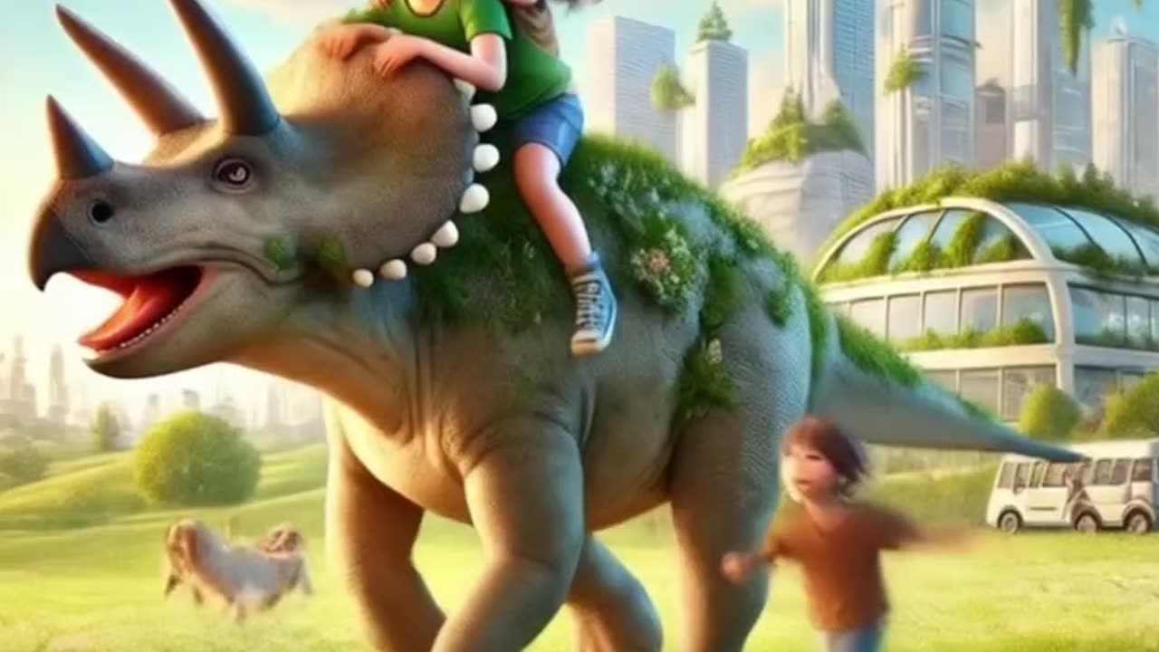 DINOSAUR AND HUMAN TOGETHER 😻