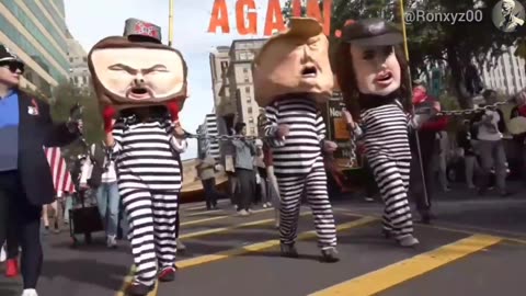 More footage of Vance, Trump, Noem and Miller in chains at the No Kings