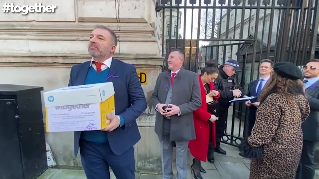 FLASHBACK: We present two petitions with 360,000 signatures to 10 Downing Street