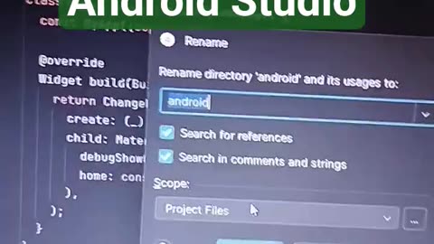 Rename File & Folder in Android Studio | Quick Tutorial (16s) #Shorts