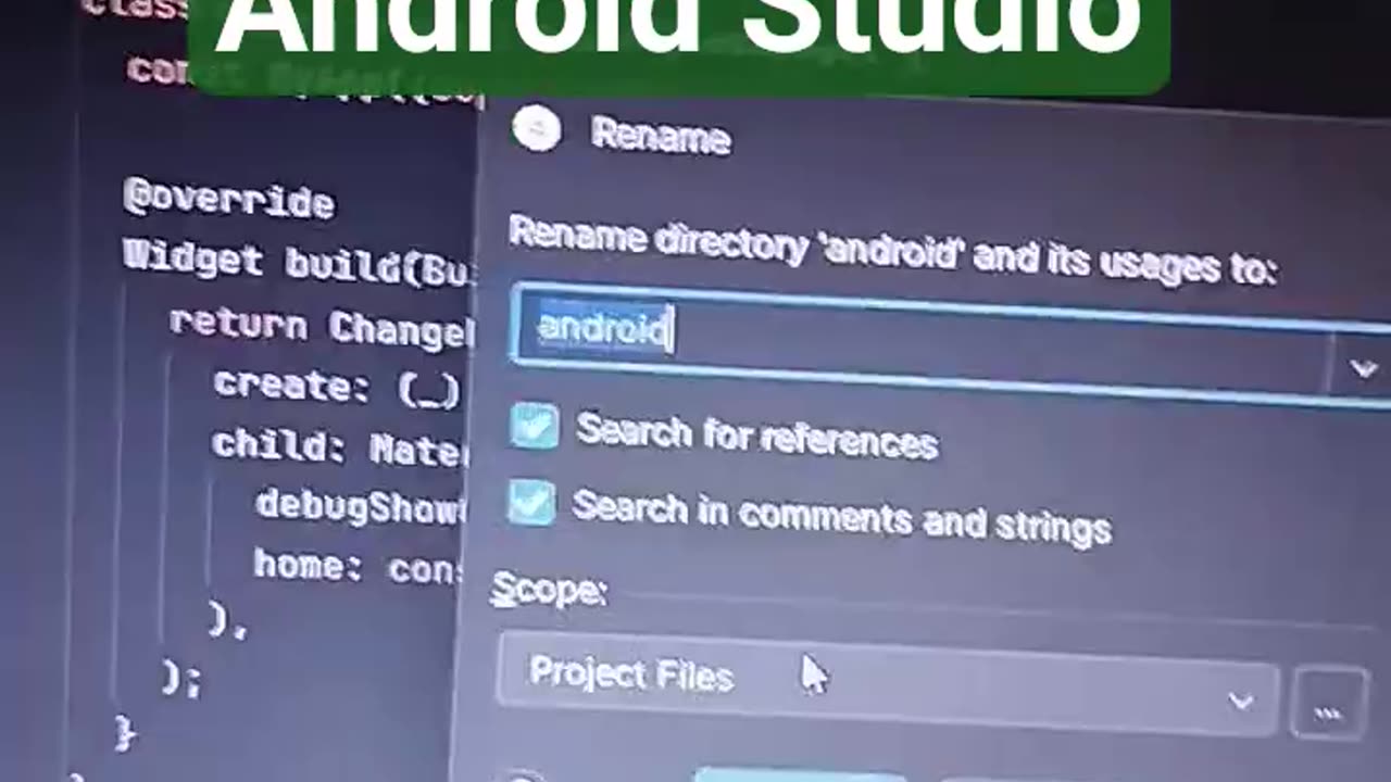 Rename File & Folder in Android Studio | Quick Tutorial (16s) #Shorts