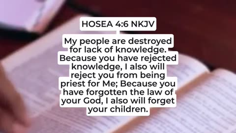 WITHOUT KNOWLEDGE, PEOPLE PERISH