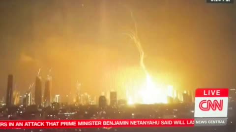 Impacts of Iranian missiles in Tel Aviv Israel