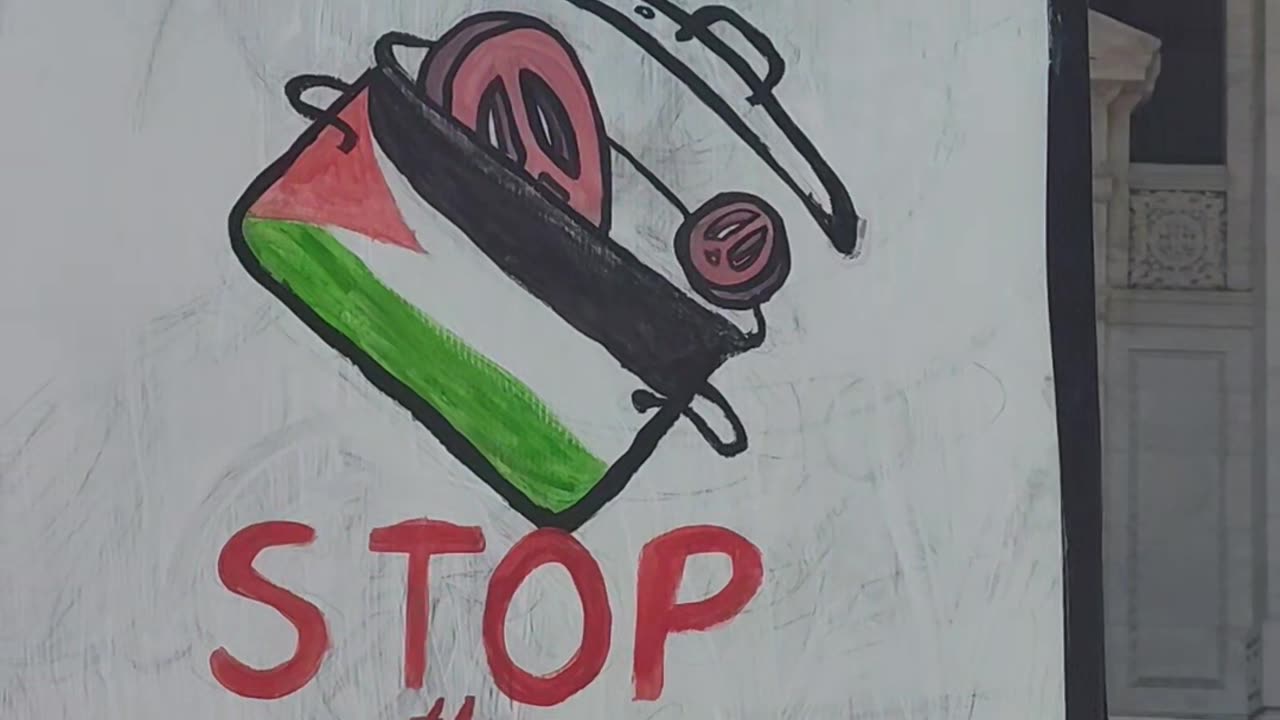 "FEED THE PEOPLE. STOP THE GENOCIDE."