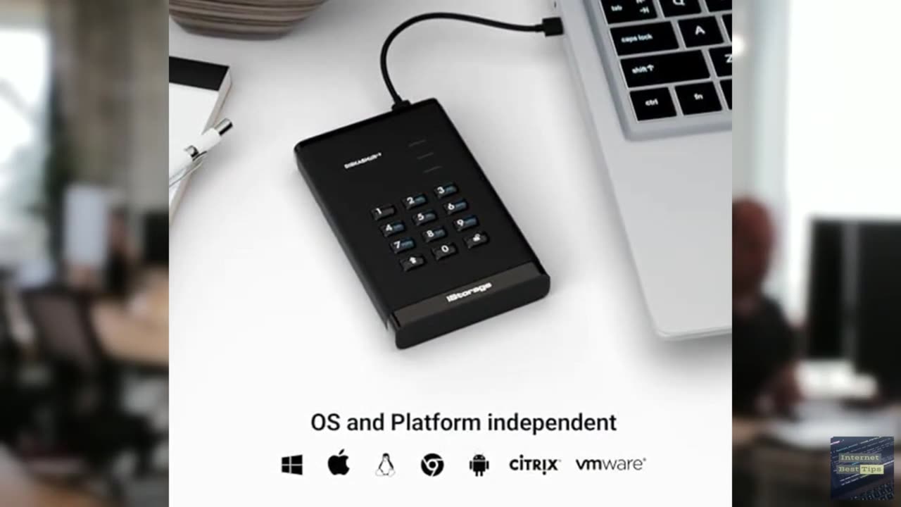 iStorage diskAshur3 HDD 500GB Black - Secure portable hard drive - Password prot