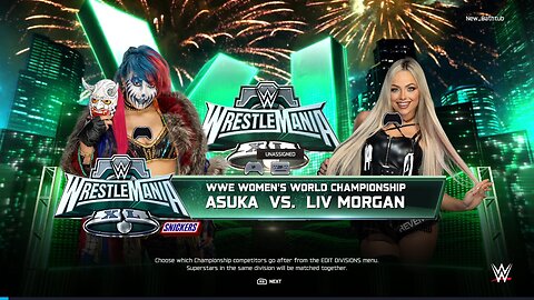 WWE 2K25 Universe Mode - Wrestlemania Match 1: Asuka VS Liv Morgan (Women's World Championship)