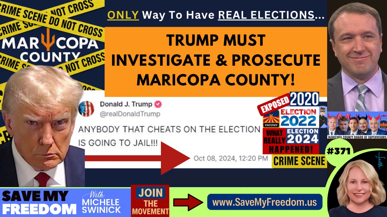 #371 Maricopa County Committed MASSIVE Federal & State FELONIES In 2020, 2022 & 2024 Elections! President Trump MUST Investigate & Prosecute NOW! He Made A Promise To The PEOPLE 10/8/24 - DEMAND He Keeps It...JAIL TIME FOR CRIMINALS!