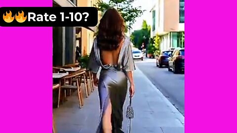 🔥 Rate Her Back & Curves in This Silver Dress (Walking Away) 1-10? 😍 Supermodel 4K