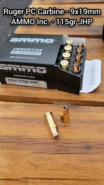 [Chrono] (9x19mm) Ruger PC Carbine - AMMO Inc. 115gr JHP