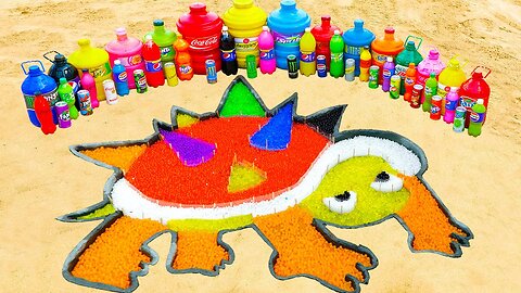 How to make Rainbow Koopa Troopas with Orbeez, Mtn Dew, Fanta, Coca Cola vs Mentos & Popular Sodas