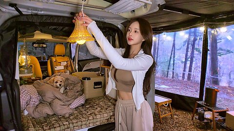 Car camping in a small but fully equipped Ray camping car