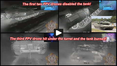Sumy region: Russian wired FPV drones knocks out another Leopard 2A5 tank
