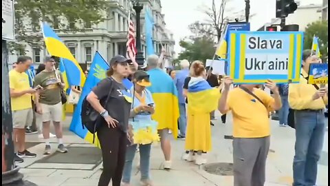 White liberals are now outside the White House waving Ukraine flags..
