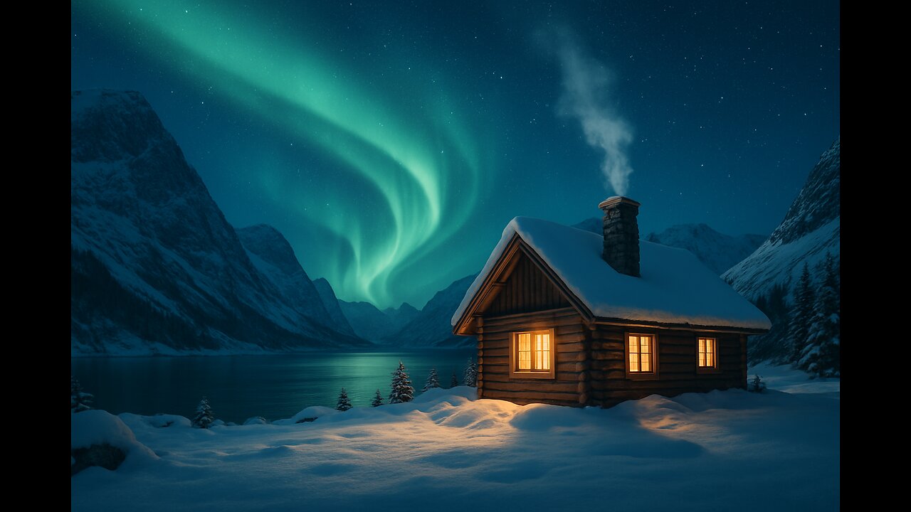Beneath the Northern Lights: A Winter Cabin Escape | Relax • Meditate • Sleep