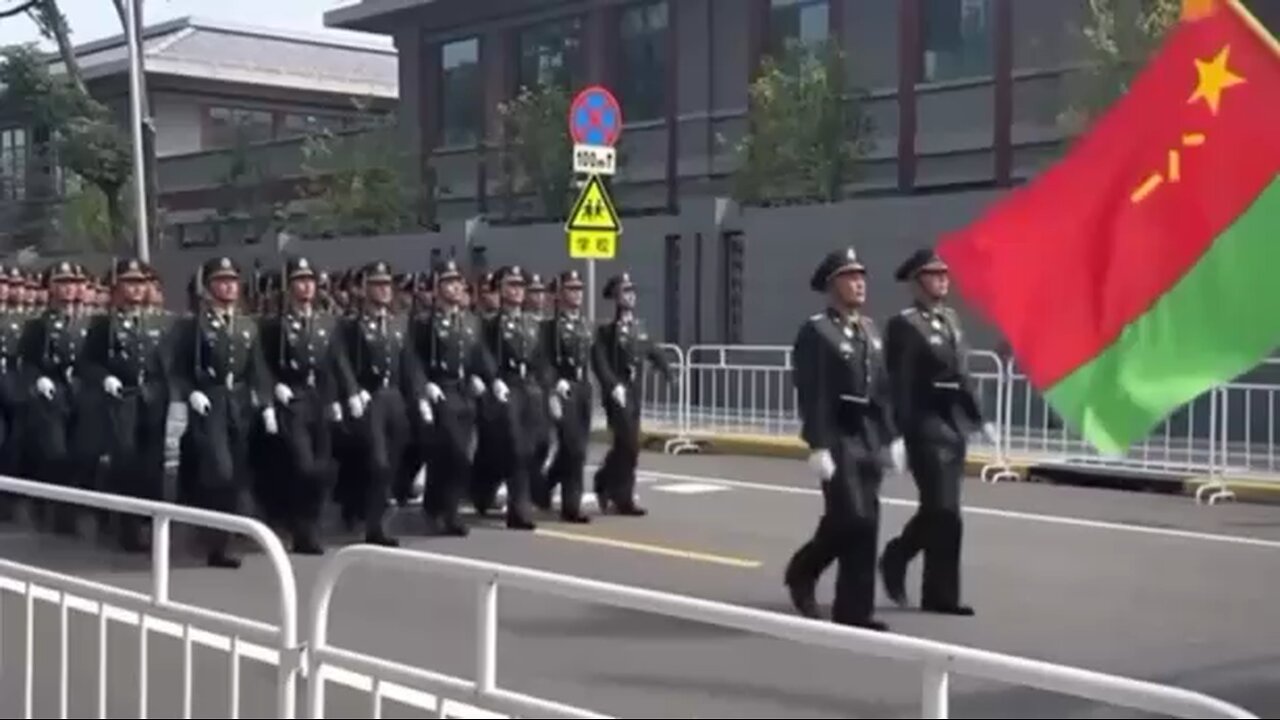 The PLA parade troops left the venue, maintaining their uniformity and order