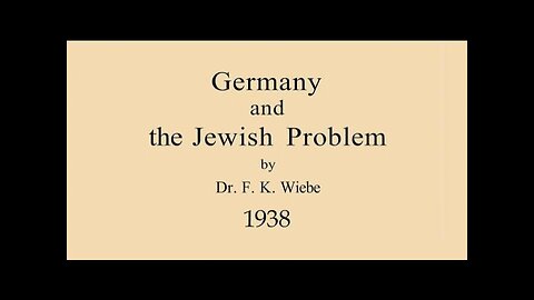 Germany and the Jewish Problem (1938) Zionism & Communism in The Weimar Republic