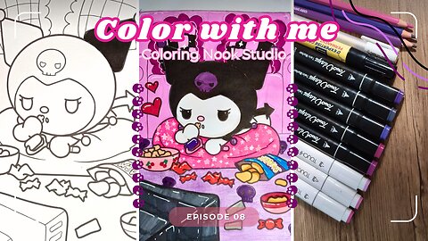 Coloring Kuromi with TouchFive Markers | Cute Sanrio Art for Relaxation | Ep 008