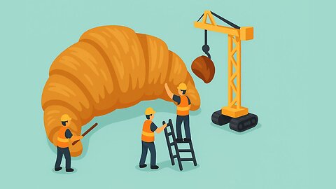 Tiny Crew builds GIANT CROISSANT with cranes, robots and French precision!