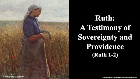 Ruth: A Testimony of Sovereignty and Providence (Ruth 1-2) from www.HeartofAShepherd.com.