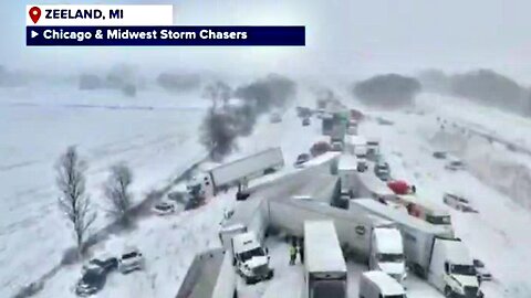 100 Vehicle Pileup Due to Heavy Snow & Strong Winds on I-196 Near Grand Rapids, MI 🙏