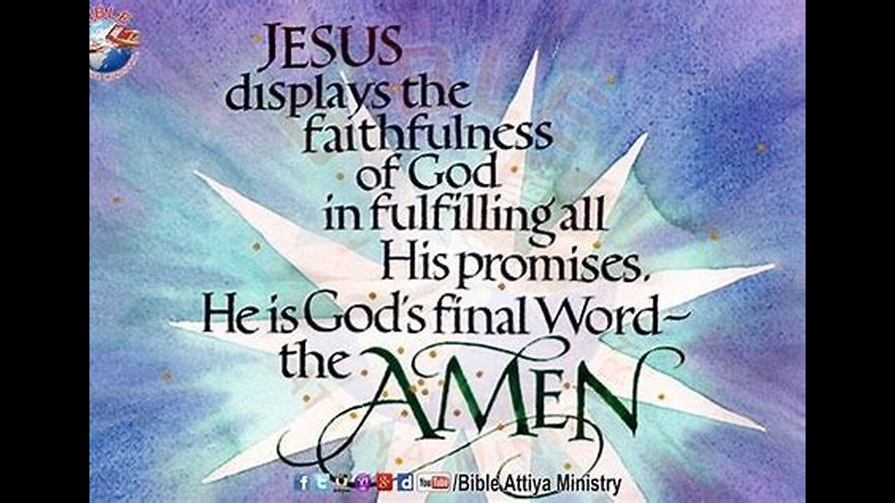Jesus is fulfilling God's Word