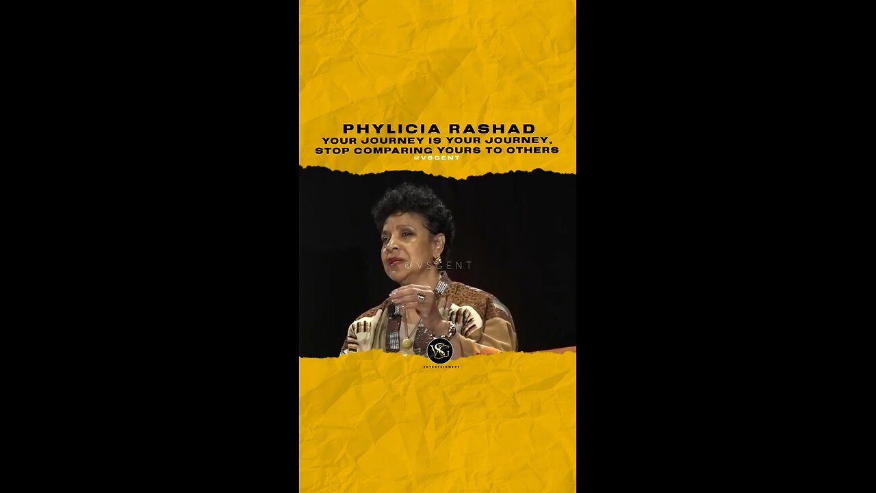@phyliciarashad Your journey is your journey, stop comparing yours to others