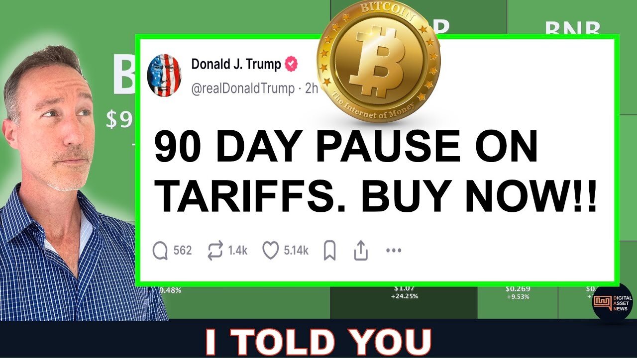 Digital TRUMP PAUSES TARIFFS. MARKETS EXPLODE. BUY BITCOIN. CHINA TO 400% TARIFF. News. Bitcoin & Cryptocurrency News TODAY