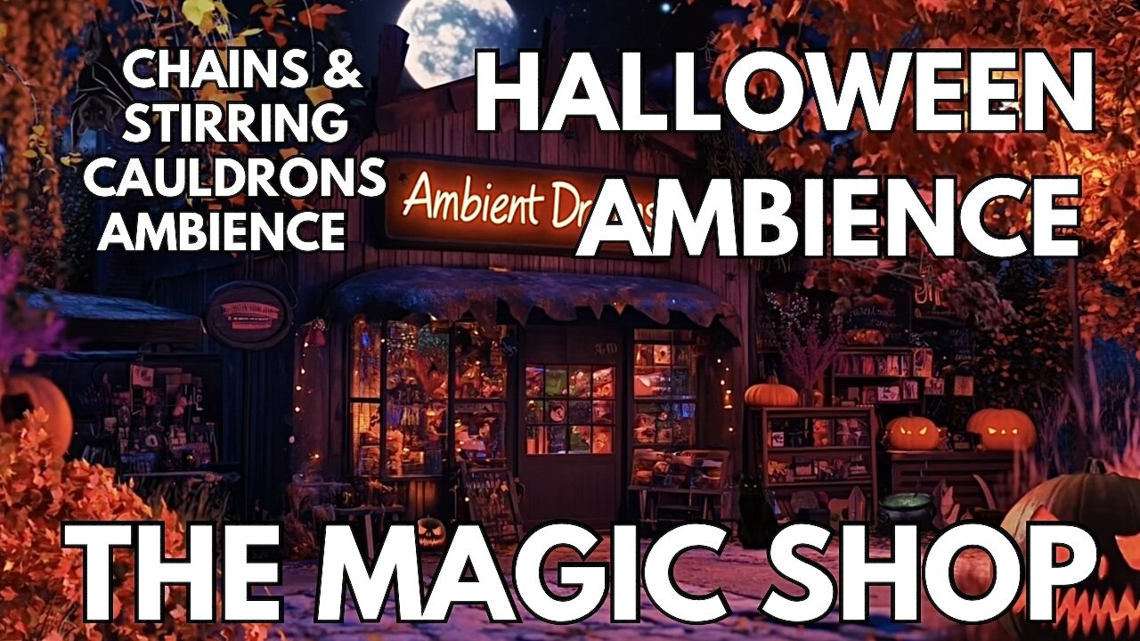 🎃 The Magic Shop Ambience | Spooky Winds & Bubbling Cauldrons | 4K Autumn Halloween ASMR