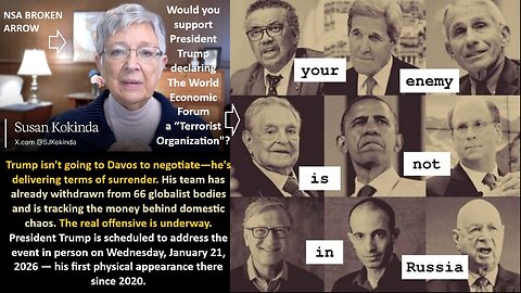 Trump isn't going to Davos to negotiate—he's delivering terms of surrender. His team has already withdrawn from 66 globalist bodies and is tracking the money behind domestic chaos. The real offensive is underway.
