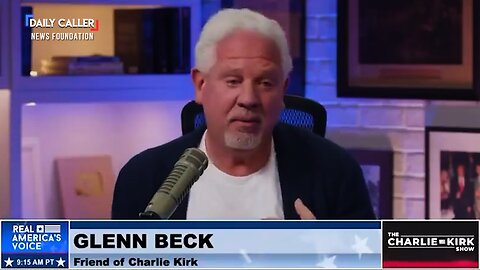 Glenn Beck Honors Charlie Kirk, Places Rush Limbaugh’s Golden Mic on His Desk