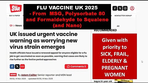 Flu Vaccine UK 2025 - From MSG, Polysorbate 80 and Formaldehyde to Squalene (and Nano)