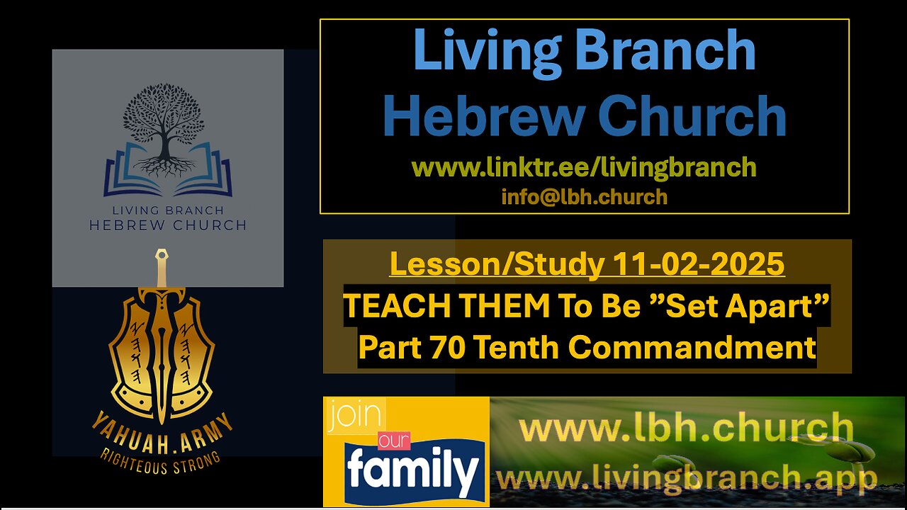 11-02-2025 TEACH THEM To Be SET APART Part 70 Tenth Commandment