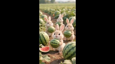 watermelon 🍉 eating by rabbit