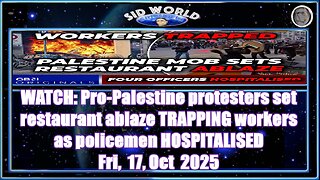WATCH Pro-Palestine protesters set restaurant ablaze TRAPPING workers as policemen HOSPITALISED