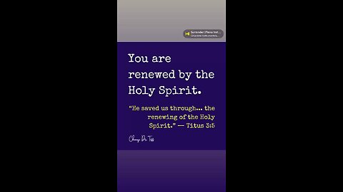 Each day is a fresh start through His Spirit.