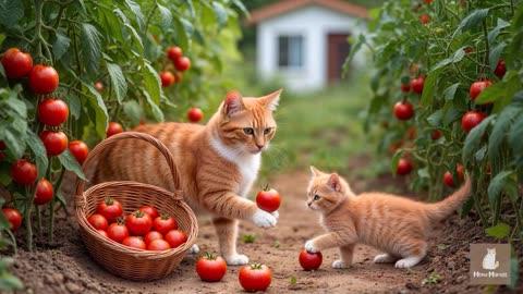 Mama Cat Trims Fur on the Farm and Makes Tiger Hat For Kittens At Home🐾🎩🐯_4 you know this