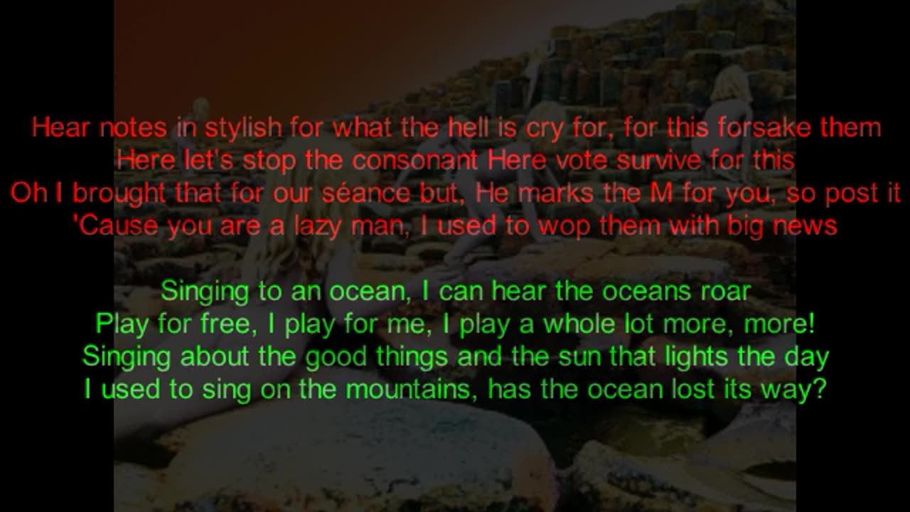 Led Zeppelin - Houses Of The Holy #8 The Ocean (backward lyrics in red)