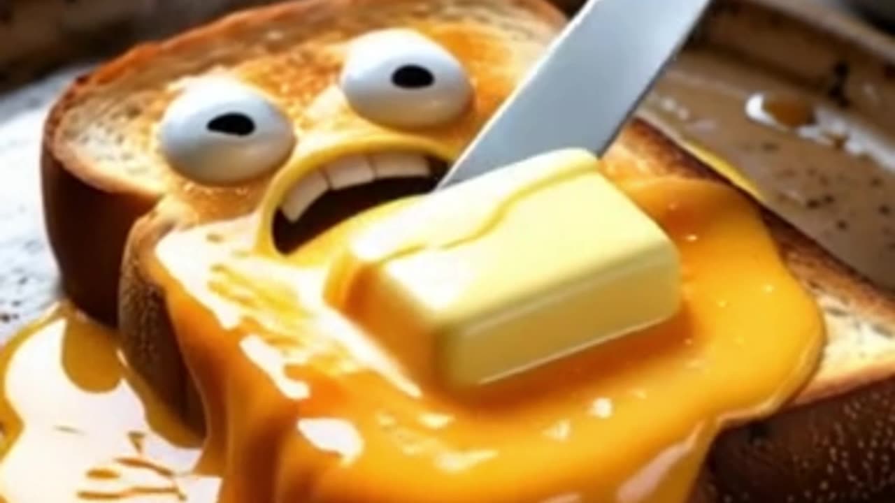 Toast Screaming While Melting Butter Is Applied