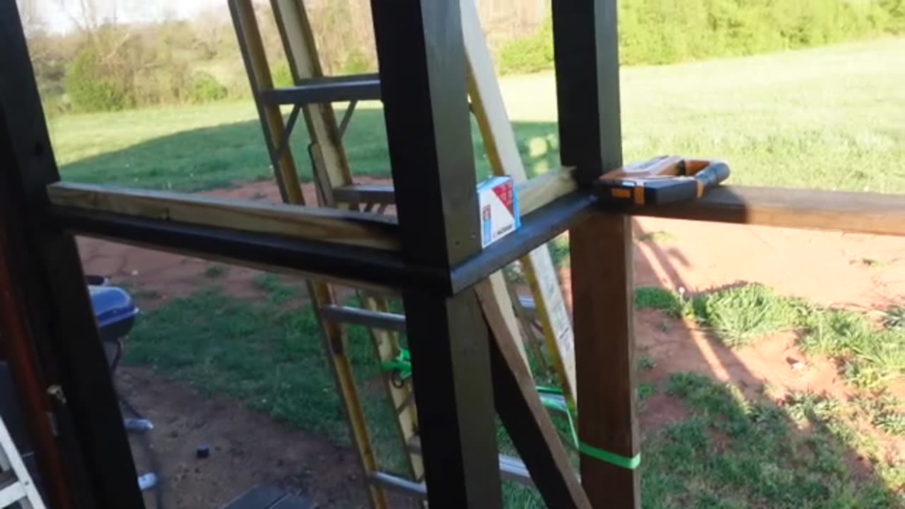 Screen Porch. Door gets a check spring & Building A Handrail With A Service Table. Part 7