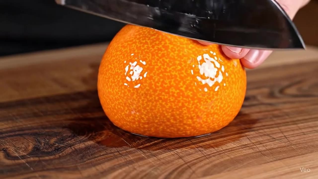 Glass fruit cutting satisfying