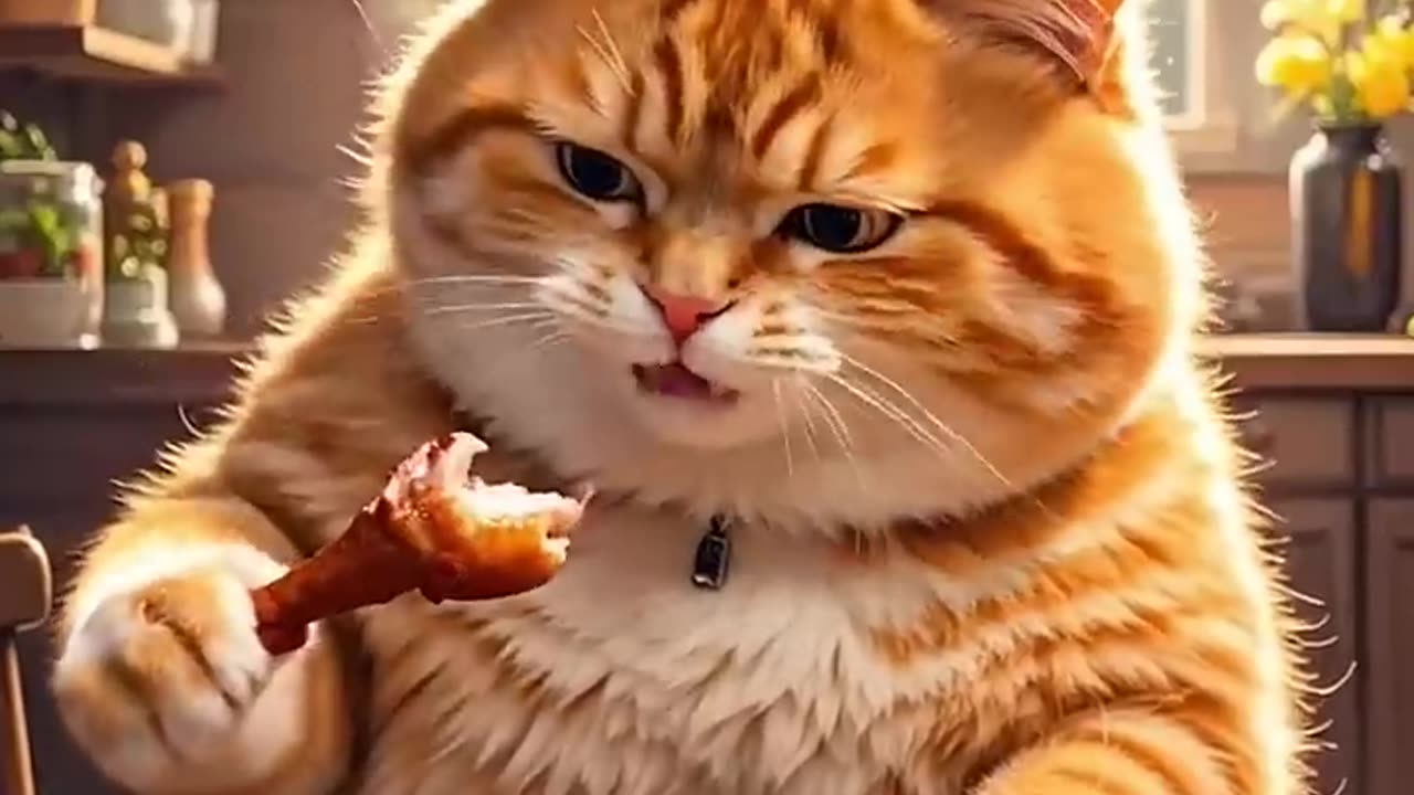 Orange Cat Cooking Turtle _ Hilarious Cat