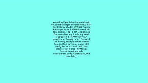 Cannot ssh into cisco switch Invalid key length